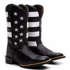 Bota Texana Masculina "Estados Unidos" Preta - Esporatto
