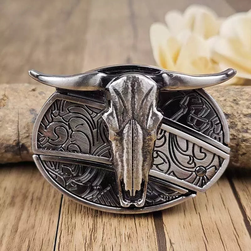 Fivela LongHorn com Canivete Secreto